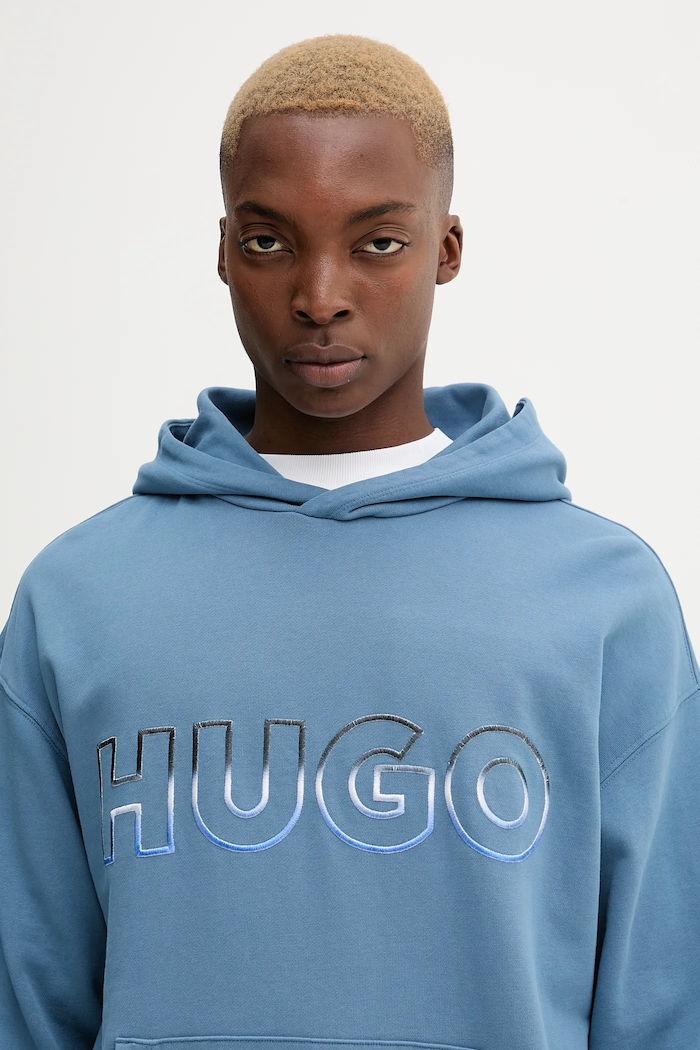 Бавовняна кофта Hugo Blue Nogudi блакитний 50549151