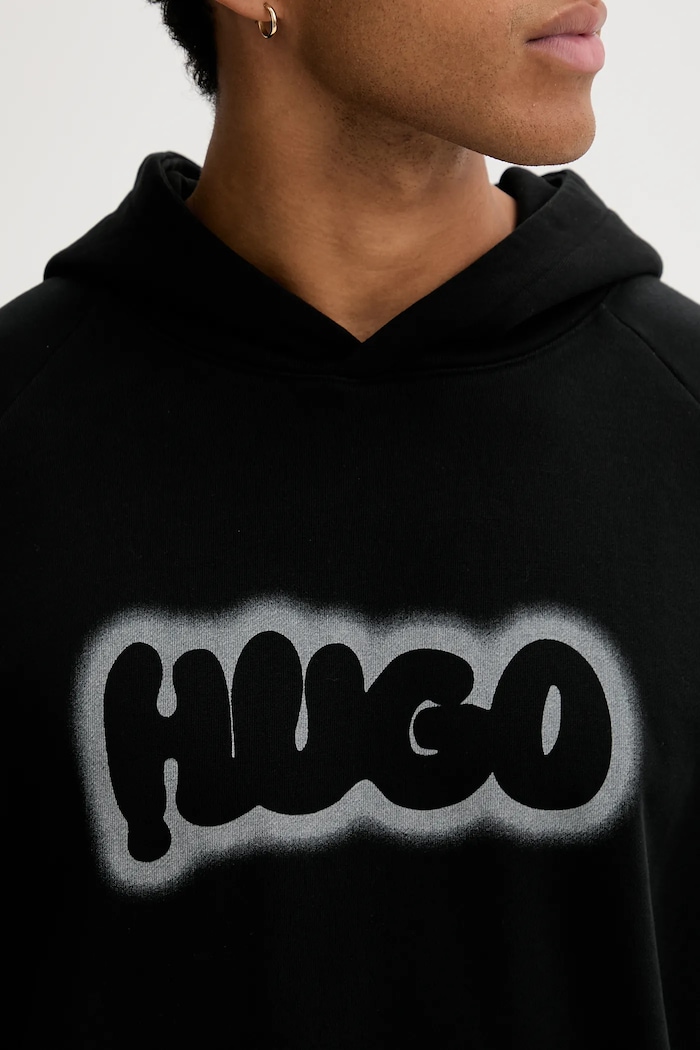 Бавовняна кофта Hugo Blue Nuneony 50549579 чорний