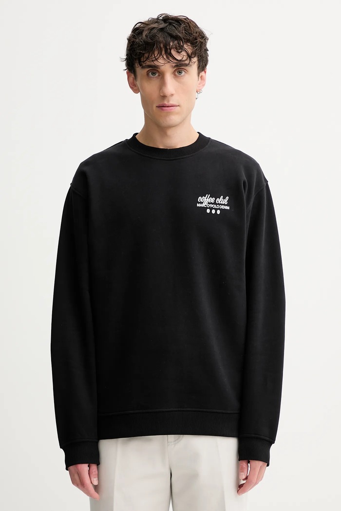 Marc O'Polo bluza bawełniana nadruk czarny 5000007320