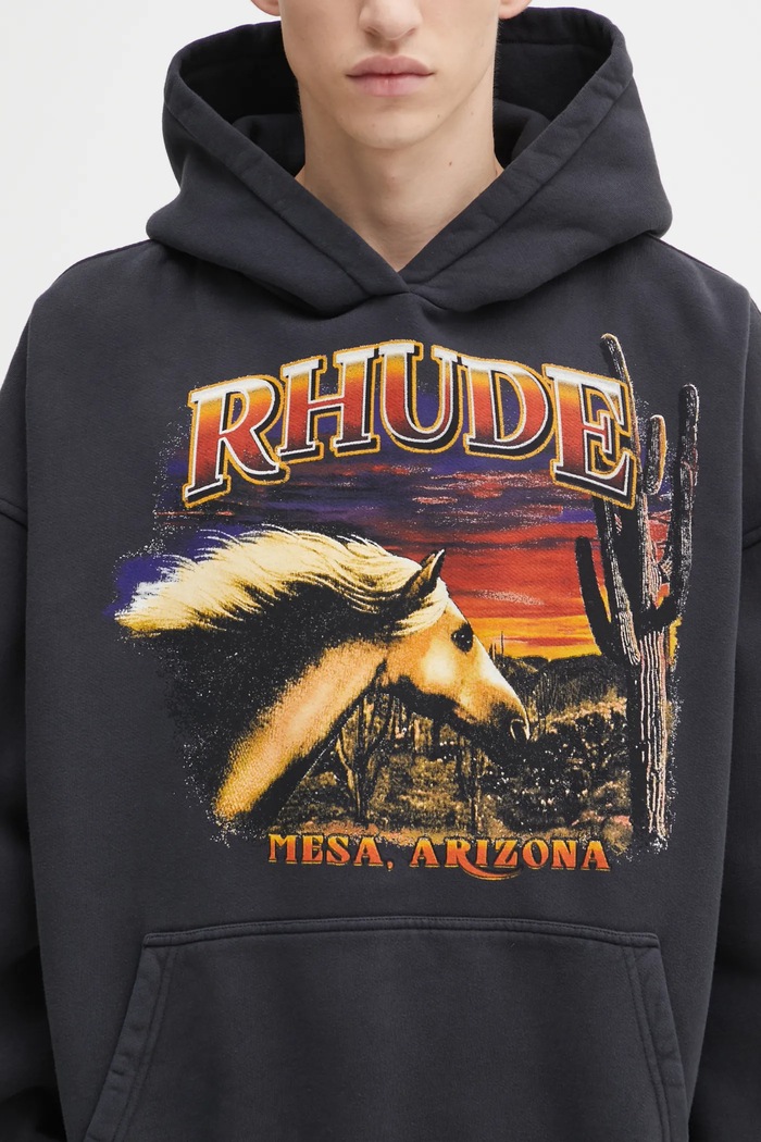 Pamučna dukserica RHUDE Mesa stallion crna RHFW25HO04012