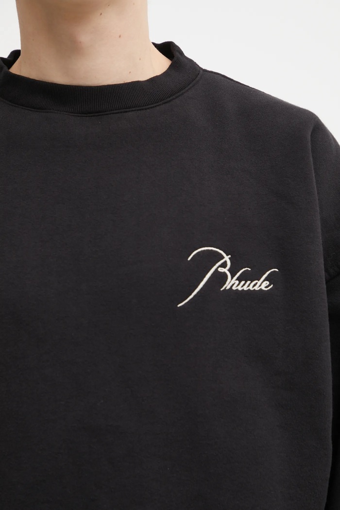 RHUDE bluza bawełniana Classique czarny RHFW25ST06012