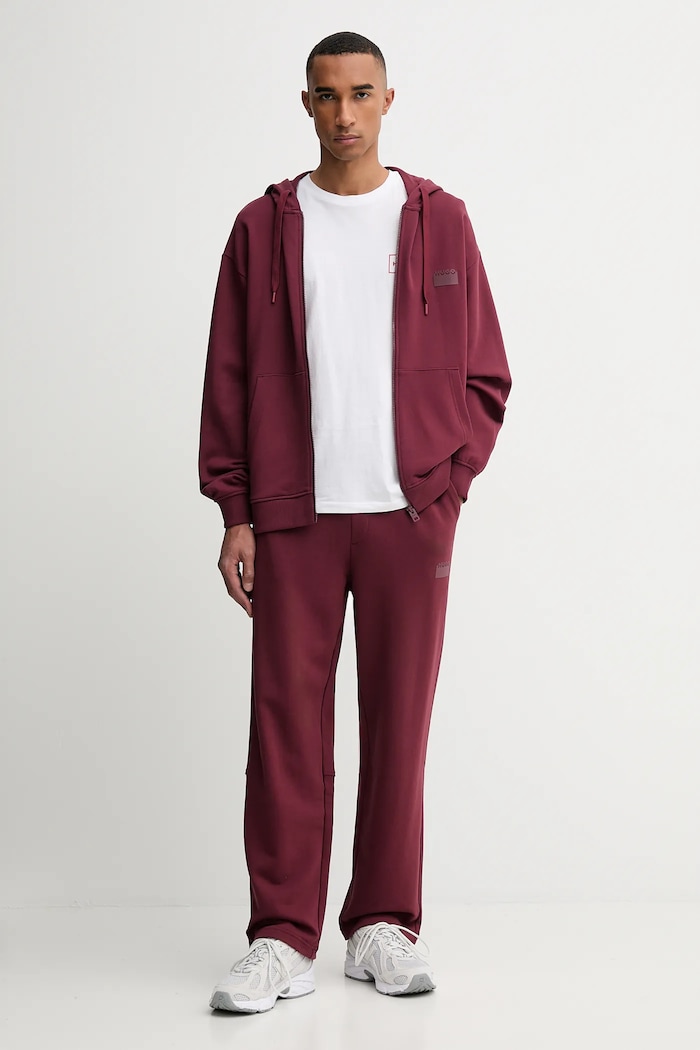 Бавовняна кофта HUGO Delastomer 50546874 бордо AW25