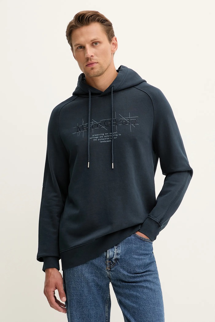 Marc O'Polo bluza bawełniana nadruk granatowy 528401054078