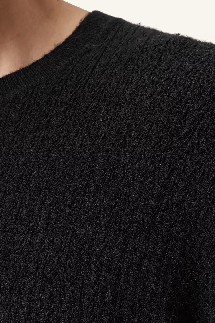 Odzież AllSaints sweter z dodatkiem alpaki JAKOB M008KD czarny