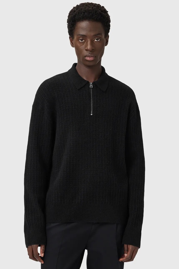 AllSaints sweter z dodatkiem alpaki JAKOB M007KD