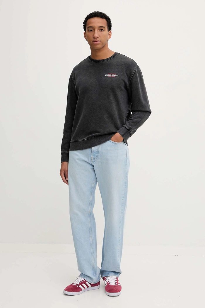 Guess Jeans bluza bawełniana M5BQ34.KCPR1 szary AW25