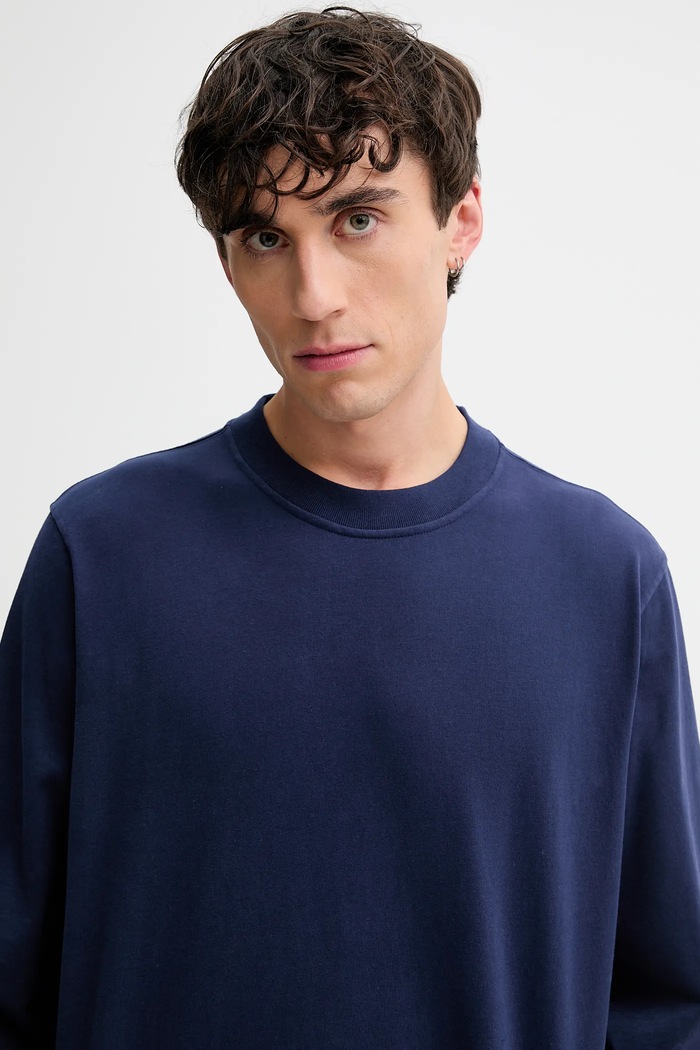 Longsleeve bawełniany Abercrombie & Fitch KI124.5356.208 granatowy