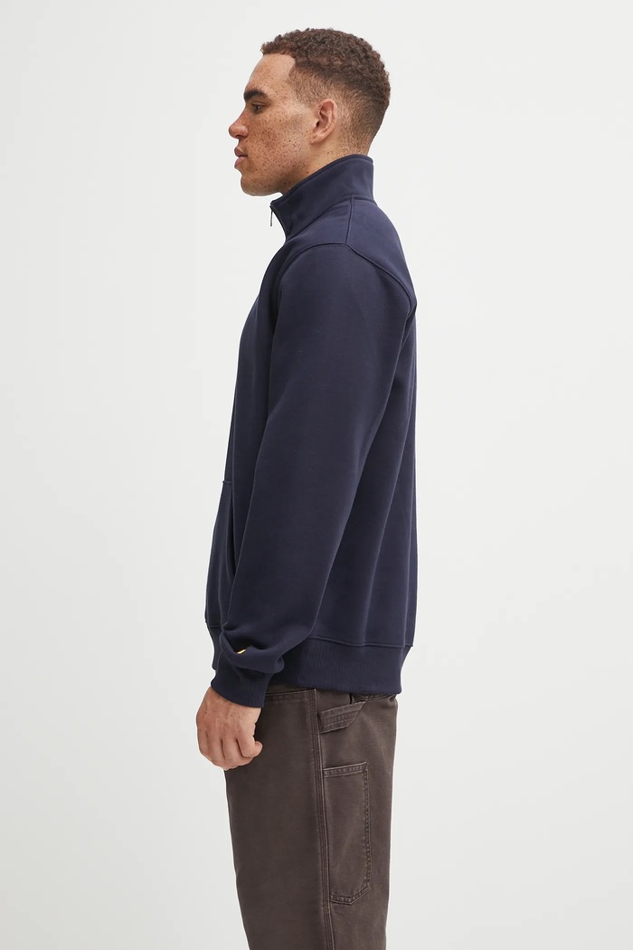 Carhartt WIP felpa Chase Neck Zip Sweat I033665.00HXX blu navy AW25