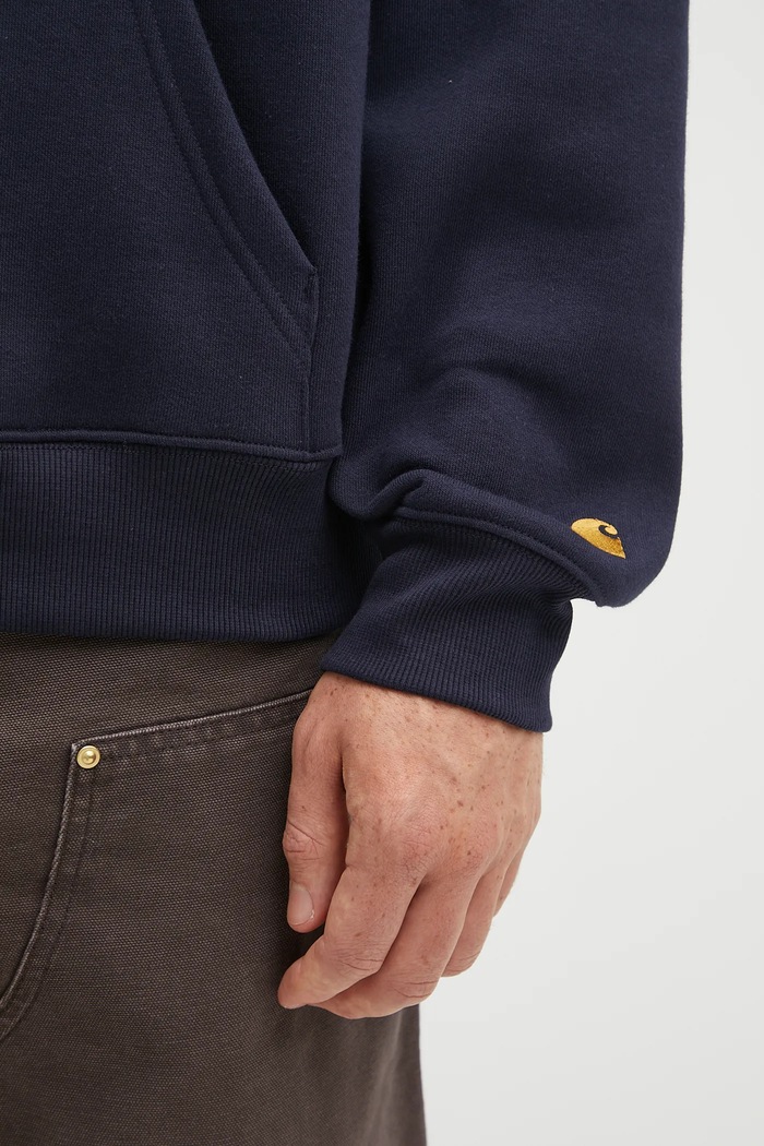 Carhartt WIP felpa Chase Neck Zip Sweat blu navy I033665.00HXX