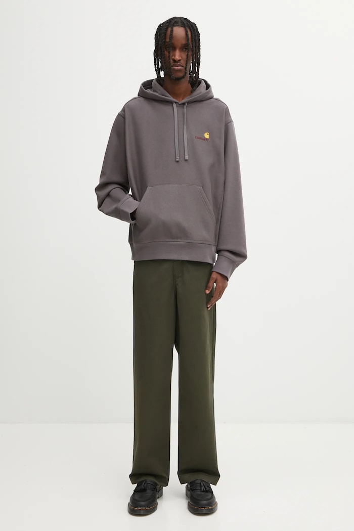 Кофта Carhartt WIP Hooded American Script Sweat I028279.33CXX серый