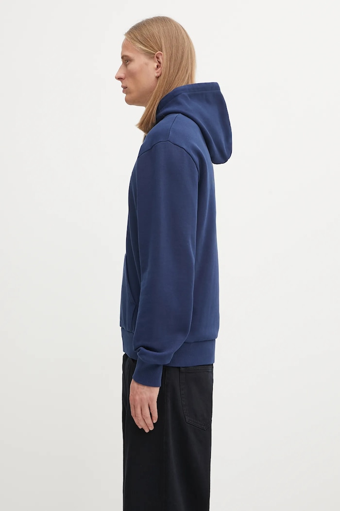Carhartt WIP bluza bawełniana Hooded Script Embroidery Sweat I035392.3CCXX niebieski AW25
