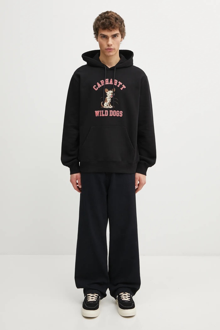 Carhartt WIP bluza bawełniana Hooded Wild Dog Sweat I035625.89XX czarny
