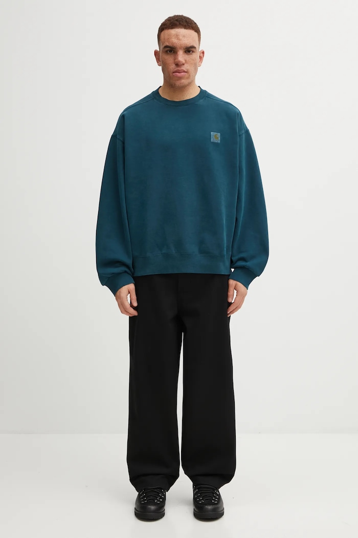 Carhartt WIP cotton sweatshirt Vista Sweat I029522.0AUGD turquoise