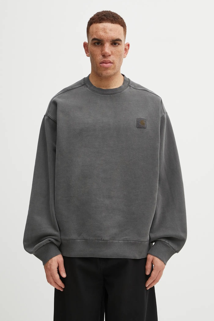 Bavlnená mikina Carhartt WIP Vista Sweat nášivka sivá I029522.89GD