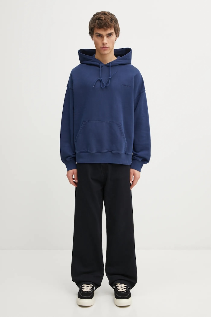 Carhartt WIP bluza bawełniana Hooded Benton Sweat I034589.VQGD niebieski