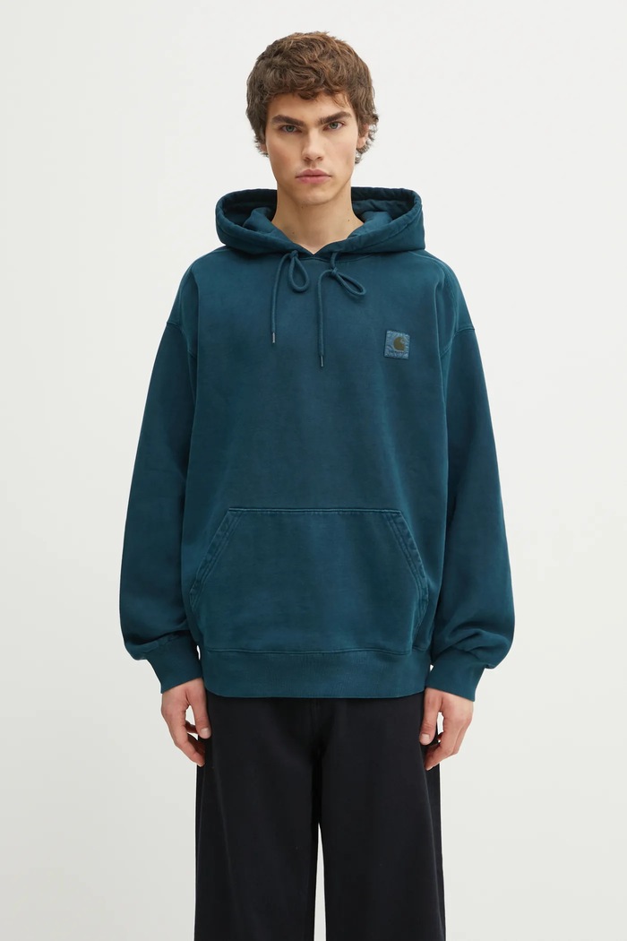 Carhartt WIP bluza bawełniana Hooded Vista Sweat bawełna turkusowy I029523.0AUGD