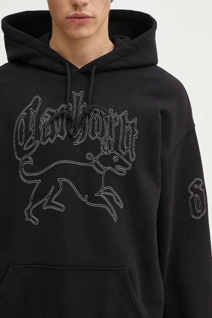Carhartt WIP bluza bawełniana Hooded Hackwork Sweat I035641.2JQXX czarny