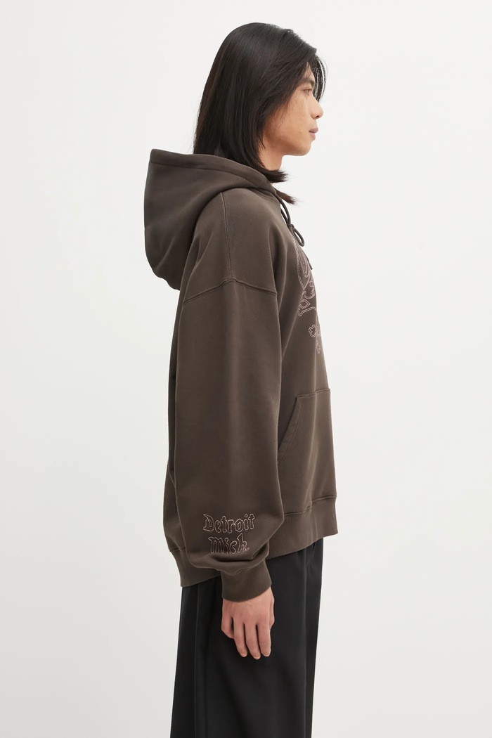 Pamučna dukserica Carhartt WIP Hooded Hackwork Sweat smeđa I035641.3EEXX