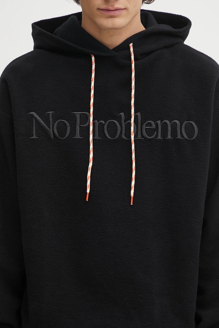 Бавовняна кофта No Problemo Reverse Fleece Hoodie чорний NP2002204