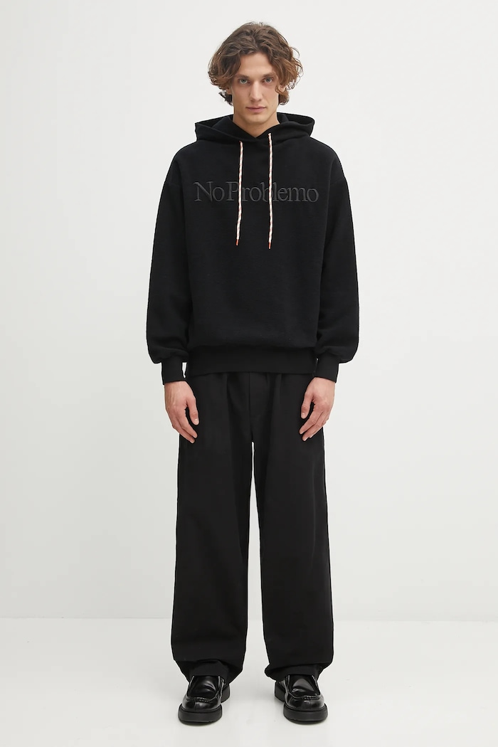 Бавовняна кофта No Problemo Reverse Fleece Hoodie NP2002204 чорний