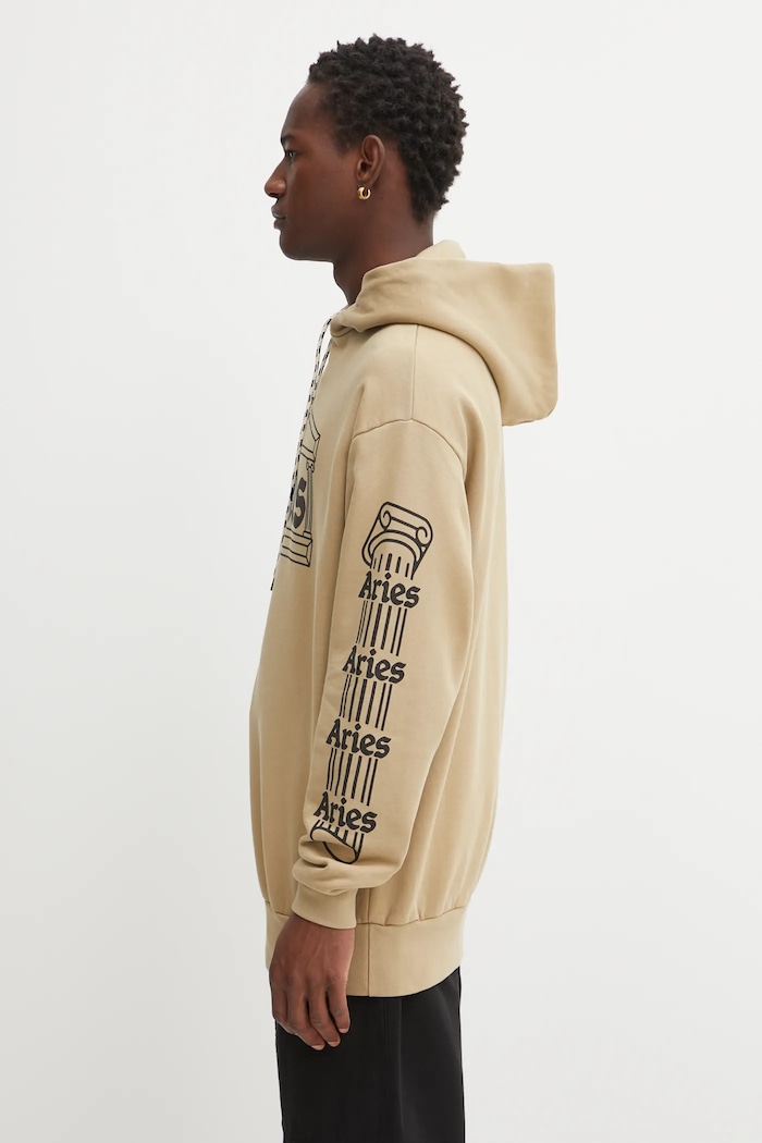 Aries felpa in cotone Temple AR2001204 beige AW25