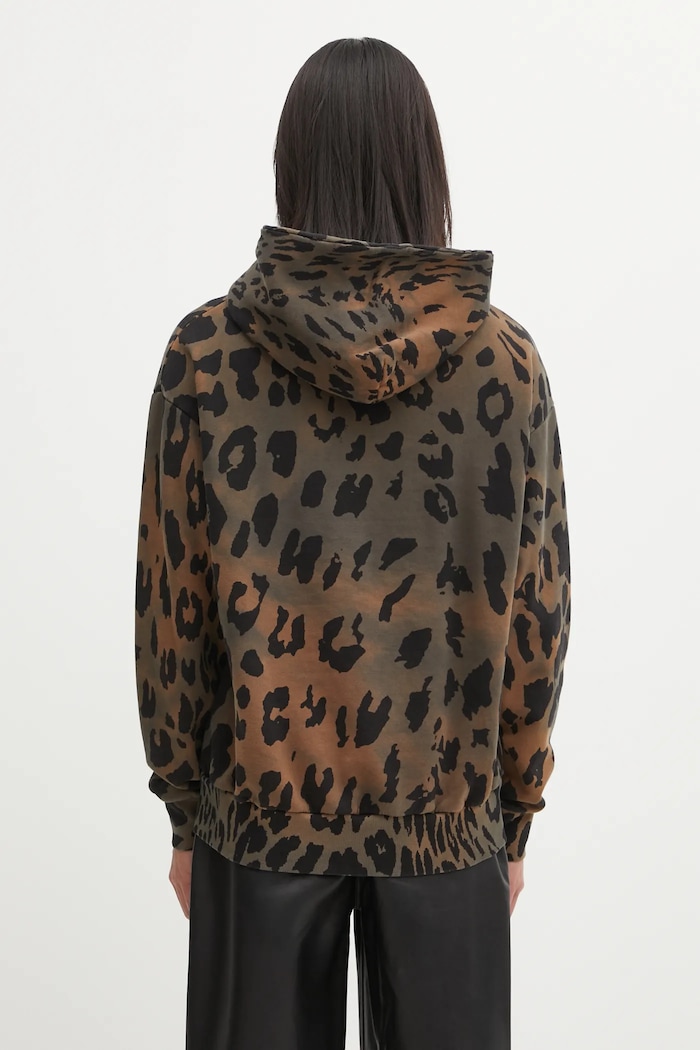 Oblečení Bavlněná mikina Aries Leopard Hoodie AR2003404 hnědá