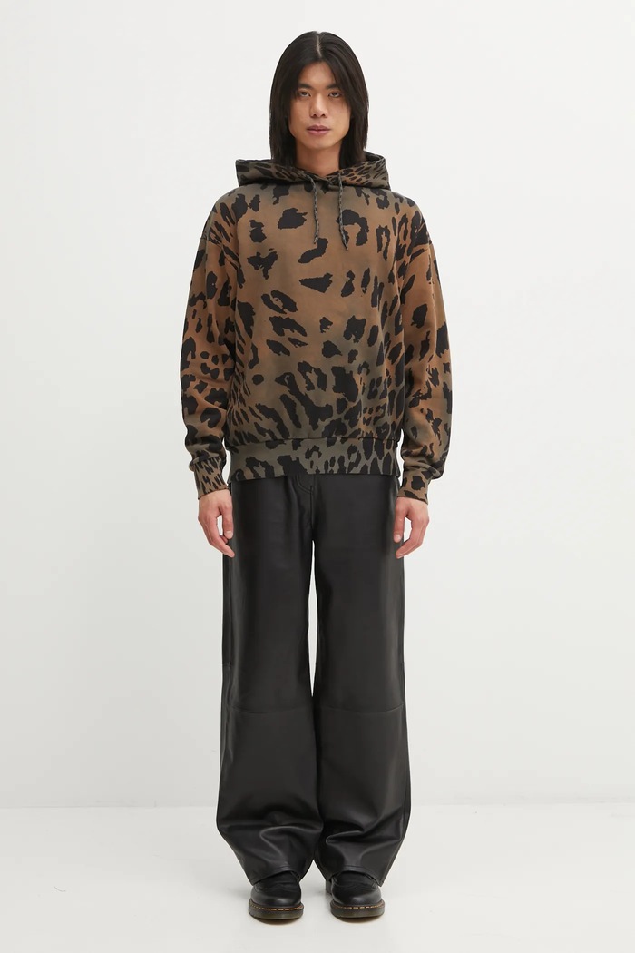 Aries cotton sweatshirt Leopard Hoodie AR2003404 brown