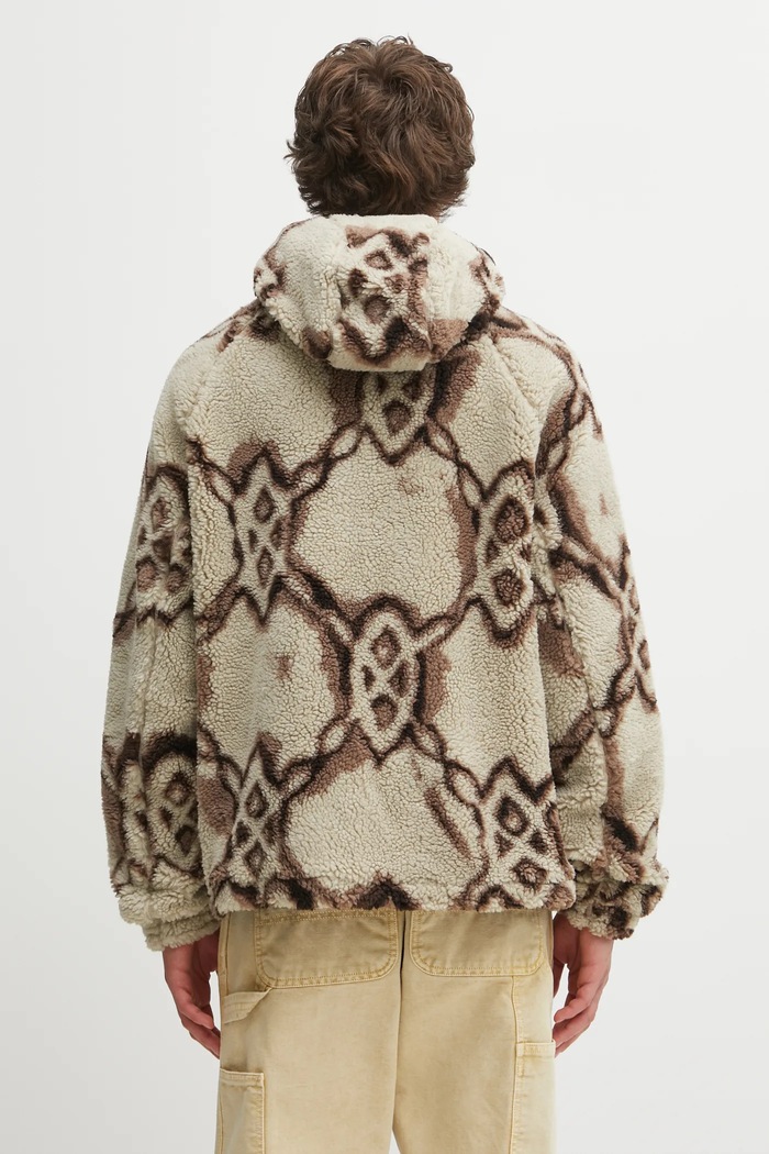 Ruházat Daily Paper gyapjú pulóver Burned Shield Sherpa Hoodie 2521134 bézs