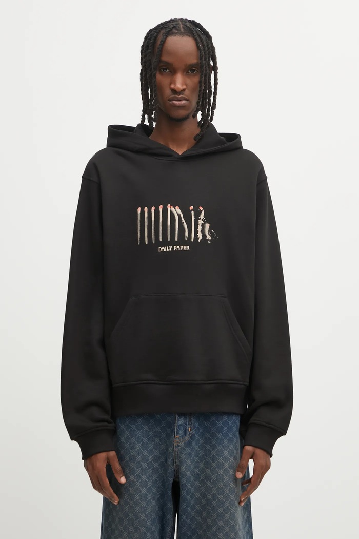 Daily Paper pamut melegítőfelső Light Cycle Hoodie pamut fekete 2521100