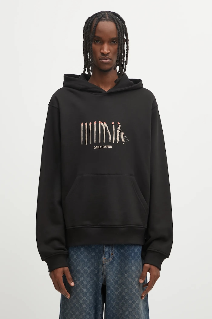 Daily Paper pamut melegítőfelső Light Cycle Hoodie pamut fekete 2521100
