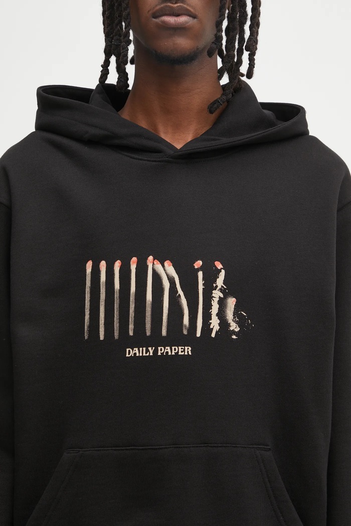 Daily Paper pamut melegítőfelső Light Cycle Hoodie fekete 2521100