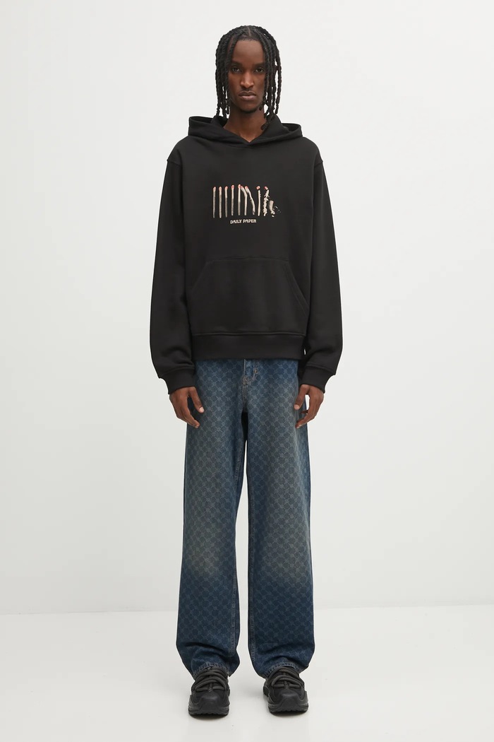 Daily Paper pamut melegítőfelső Light Cycle Hoodie 2521100 fekete