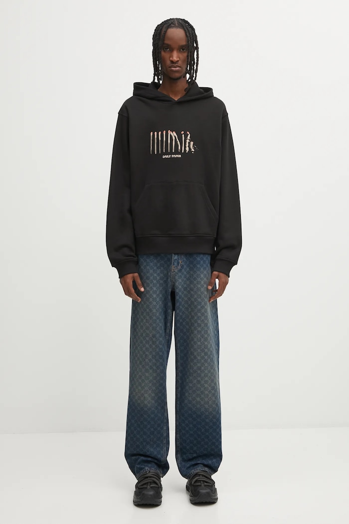 Bavlněná mikina Daily Paper Light Cycle Hoodie 2521100 černá