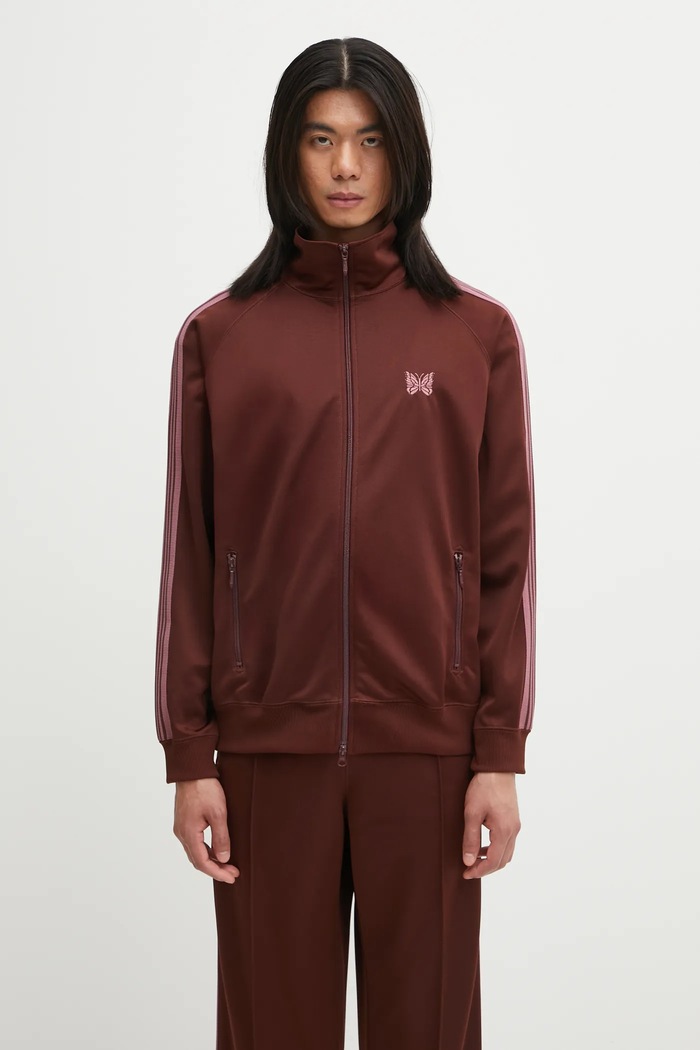 Μπλούζα Needles Track Jacket απλικέ καφέ RW314