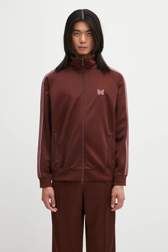 Μπλούζα Needles Track Jacket απλικέ καφέ RW314