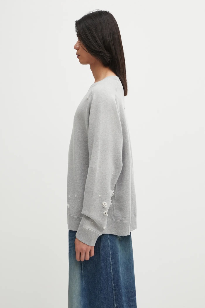 Βαμβακερή μπλούζα Needles Deconstructed RW336 γκρί AW25