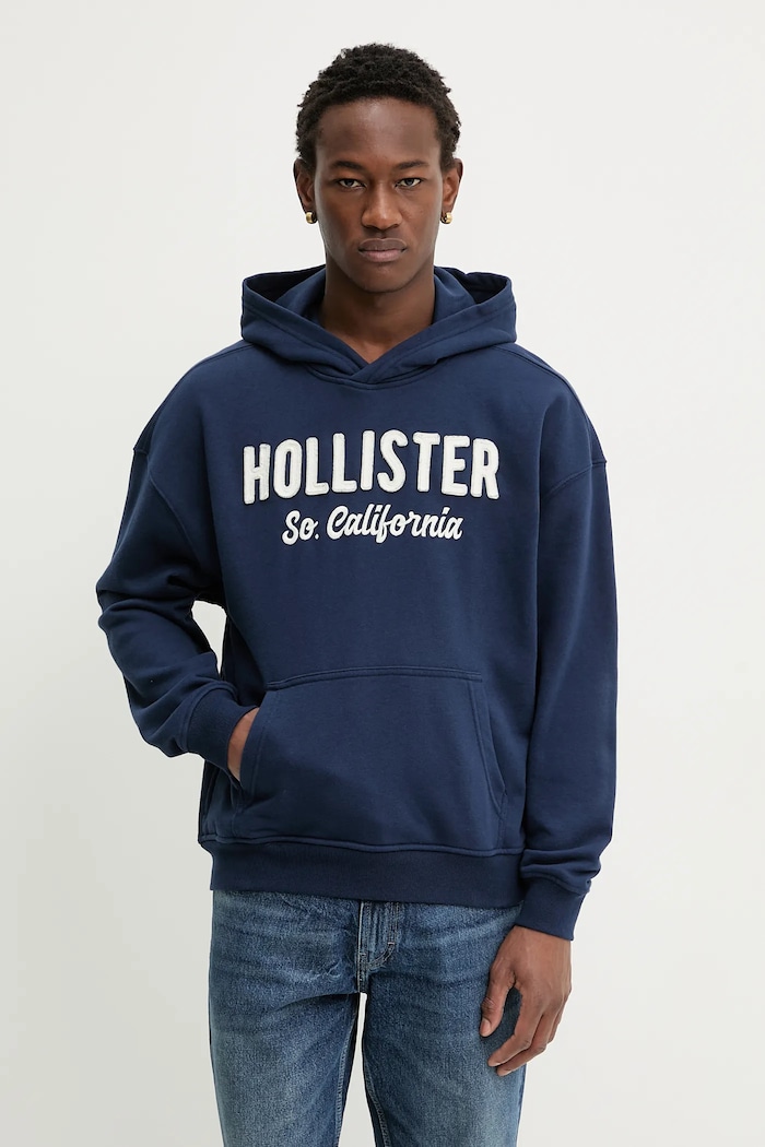 Mikina Hollister Co. s kapucí námořnická modř KI322.5388.200