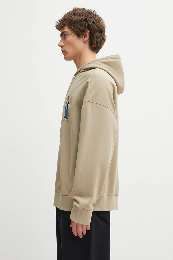 Maison Kitsuné cotton sweatshirt Dressed Fox Oversize PM00707KM0340 beige AW25