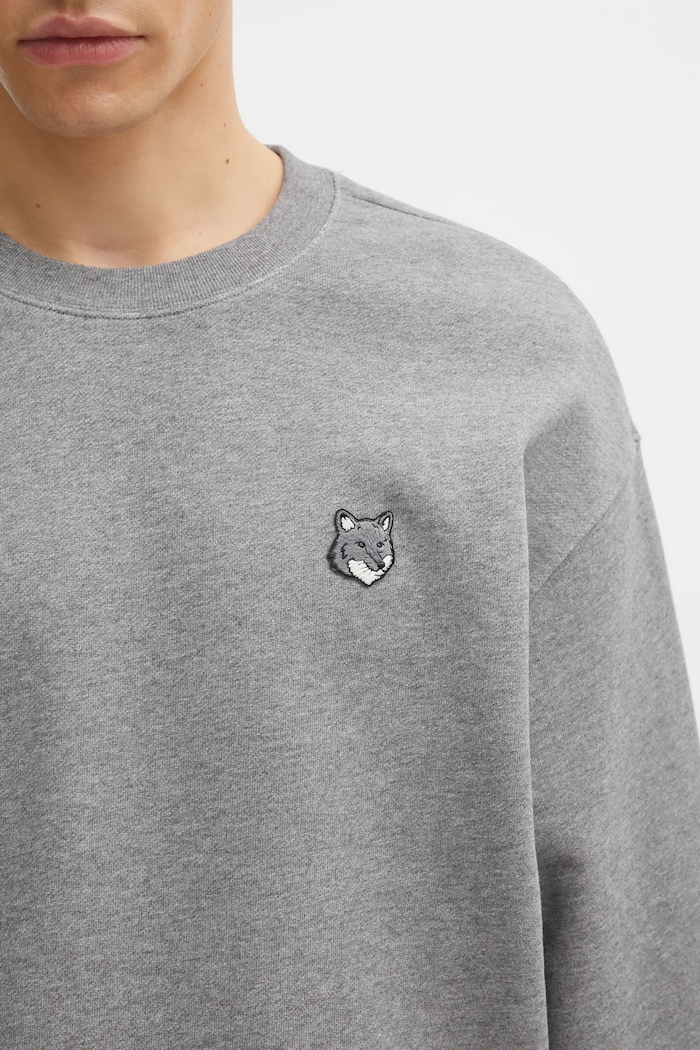 Maison Kitsuné bluza bawełniana Fox Head Comfort szary PM00304KM0341