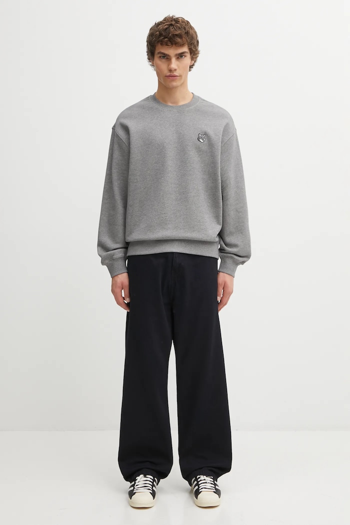 Maison Kitsuné bluza bawełniana Fox Head Comfort PM00304KM0341 szary