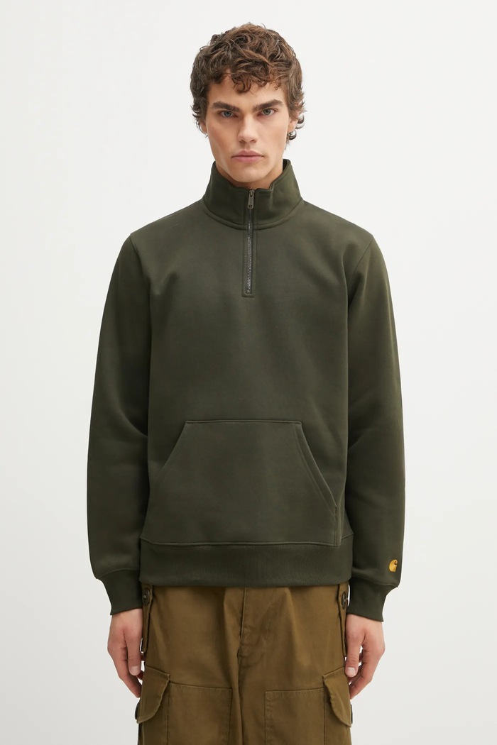 Carhartt WIP bluza Chase Neck Zip pozostałe zielony I033665.3CBXX