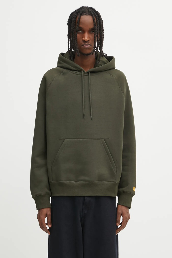 Dukserica Carhartt WIP Hooded Chase bez uzorka zelena I033661.3CBXX