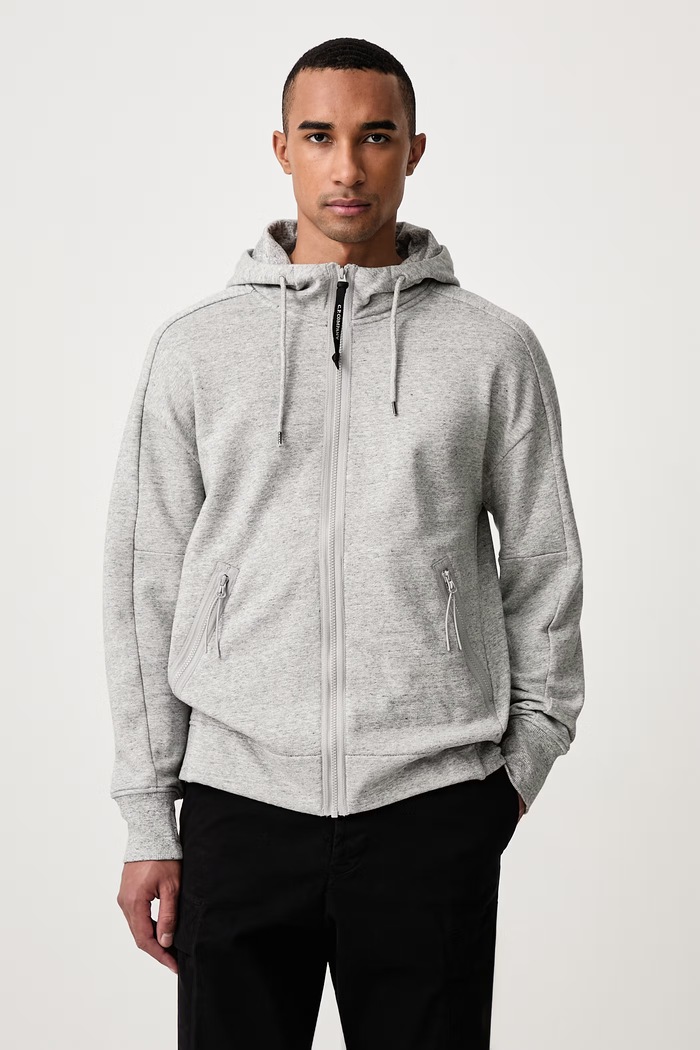 C.P. Company Bluza rozpinana męska bawełniana szary RCCMSS715A005086W