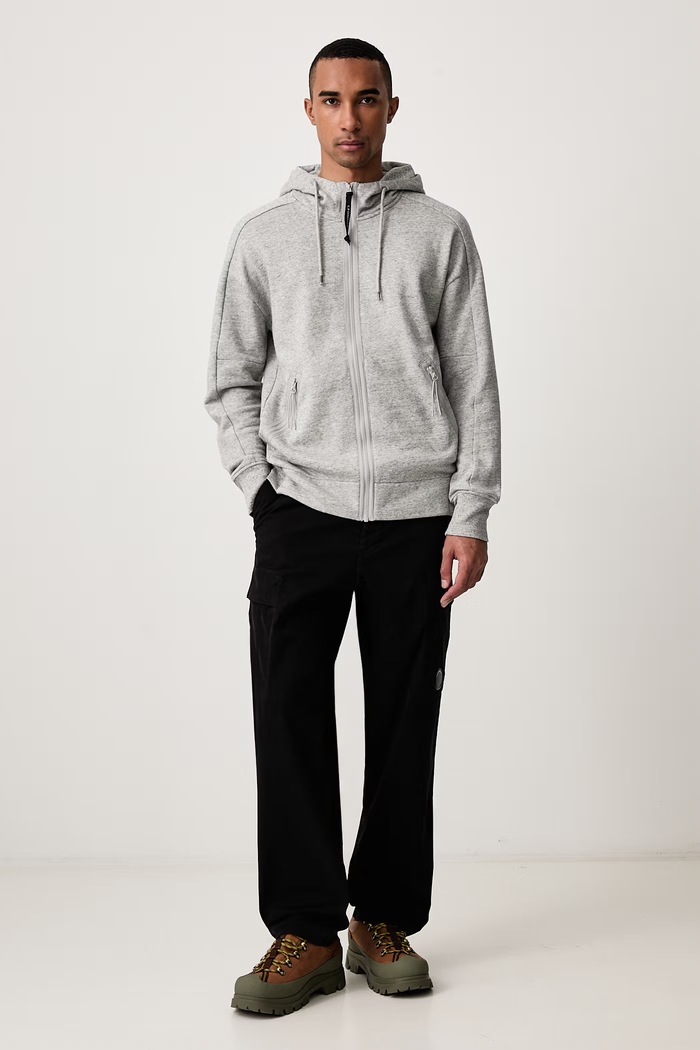 C.P. Company Bluza rozpinana męska bawełniana RCCMSS715A005086W szary SS26