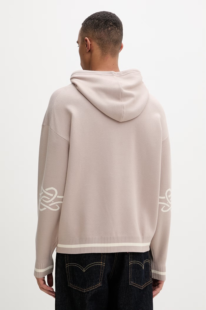 Oblečenie Filling Pieces mikina s kapucňou pánska s viskózou Knit Hoodie 422532500265 béžová
