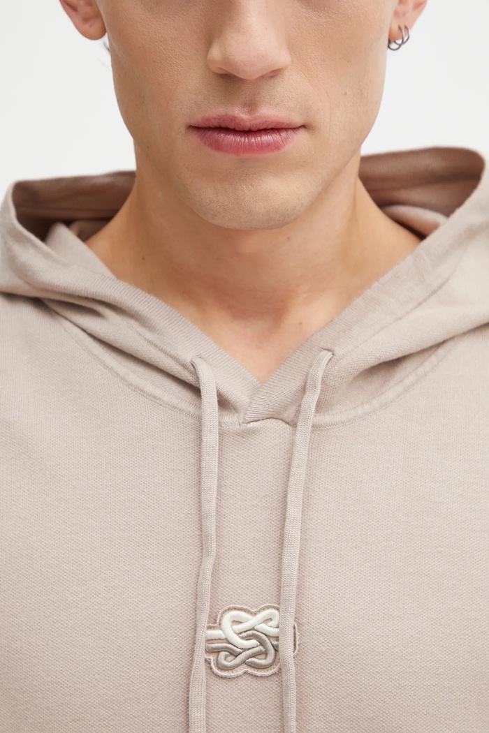 Filling Pieces Knit Hoodie with viscose Men's beige 422532500265