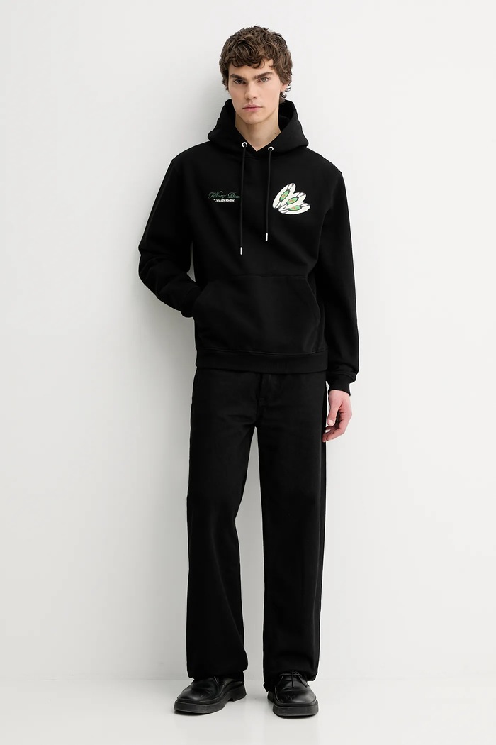 Bavlnená mikina Filling Pieces Hoodie DJ 422532501241 čierna AW25