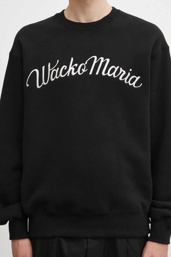 Wacko Maria hanorac de bumbac negru 25FW.WMC.SS08
