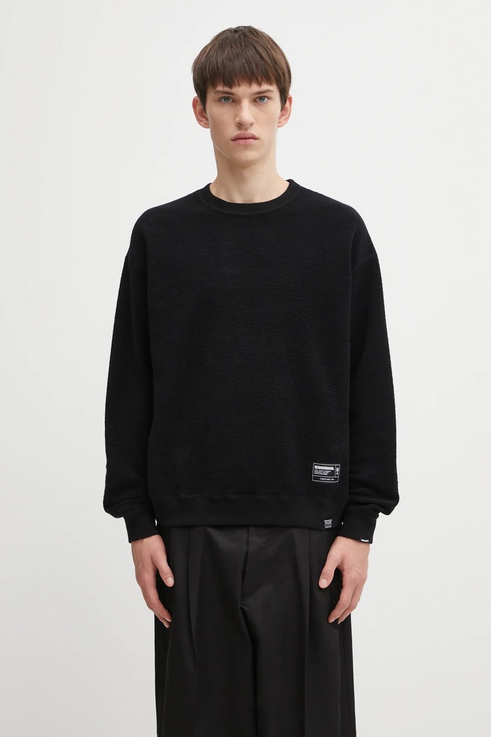 Βαμβακερή μπλούζα διπλής όψης NEIGHBORHOOD REVERSIBLE SWEAT στάμπα μαύρο 252UWNH.CSM07