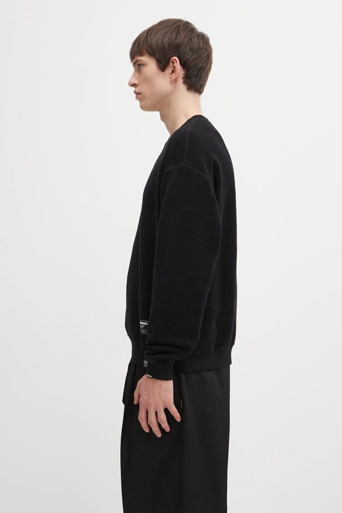 Βαμβακερή μπλούζα διπλής όψης NEIGHBORHOOD REVERSIBLE SWEAT 252UWNH.CSM07 μαύρο AW25